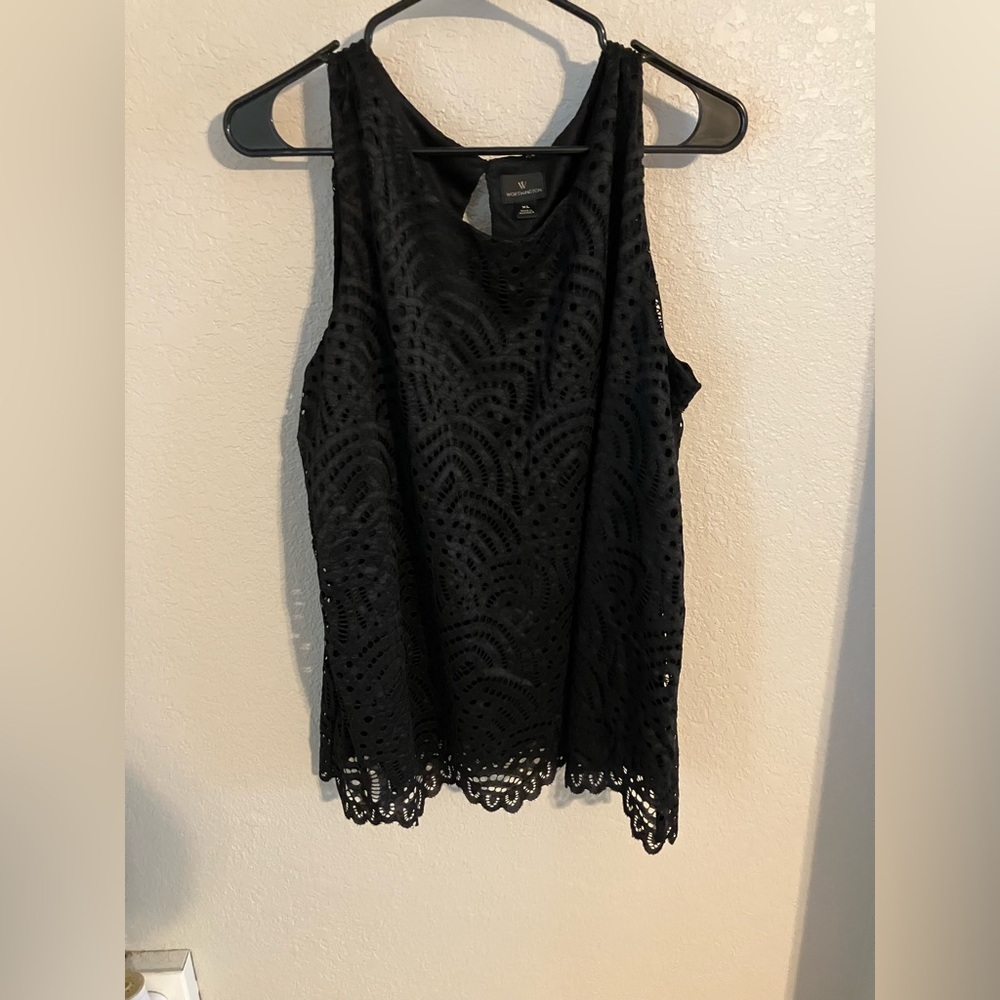 Worthington Black Lace Tank Top